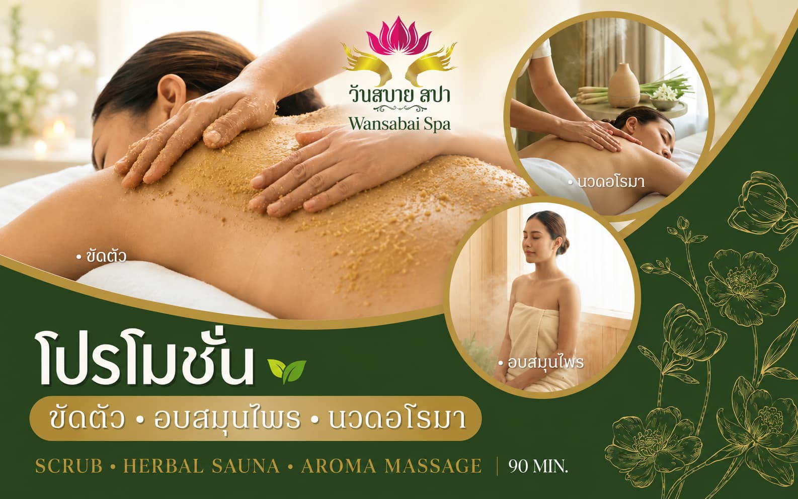 โปรโมชั่นขัดตัว อบสมุนไพร นวดอโรมา